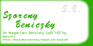 szoreny beniczky business card